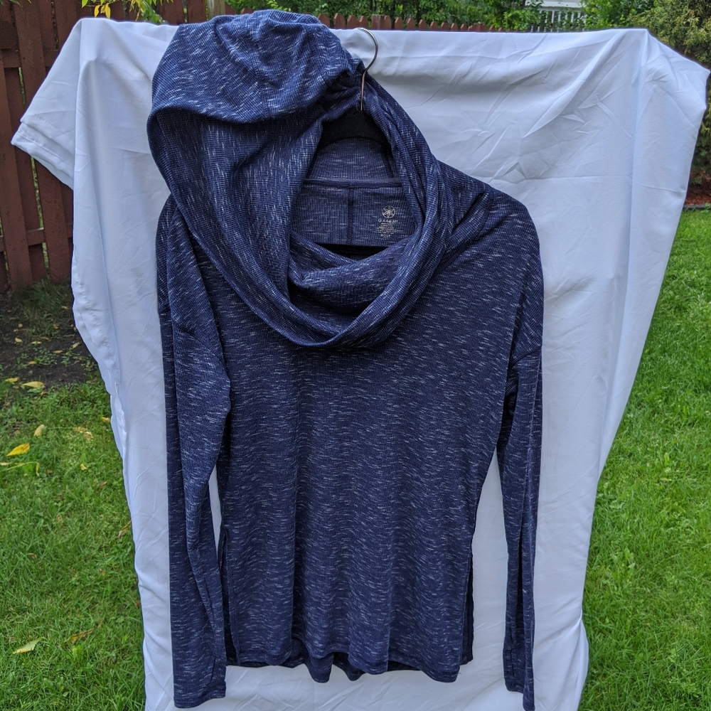 Gaiam cowl necked hooded top.
